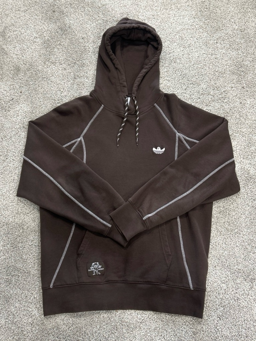 Adidas Skateboarding x Mark Gonzales Brown Smoofoil Featherlight Hoodie